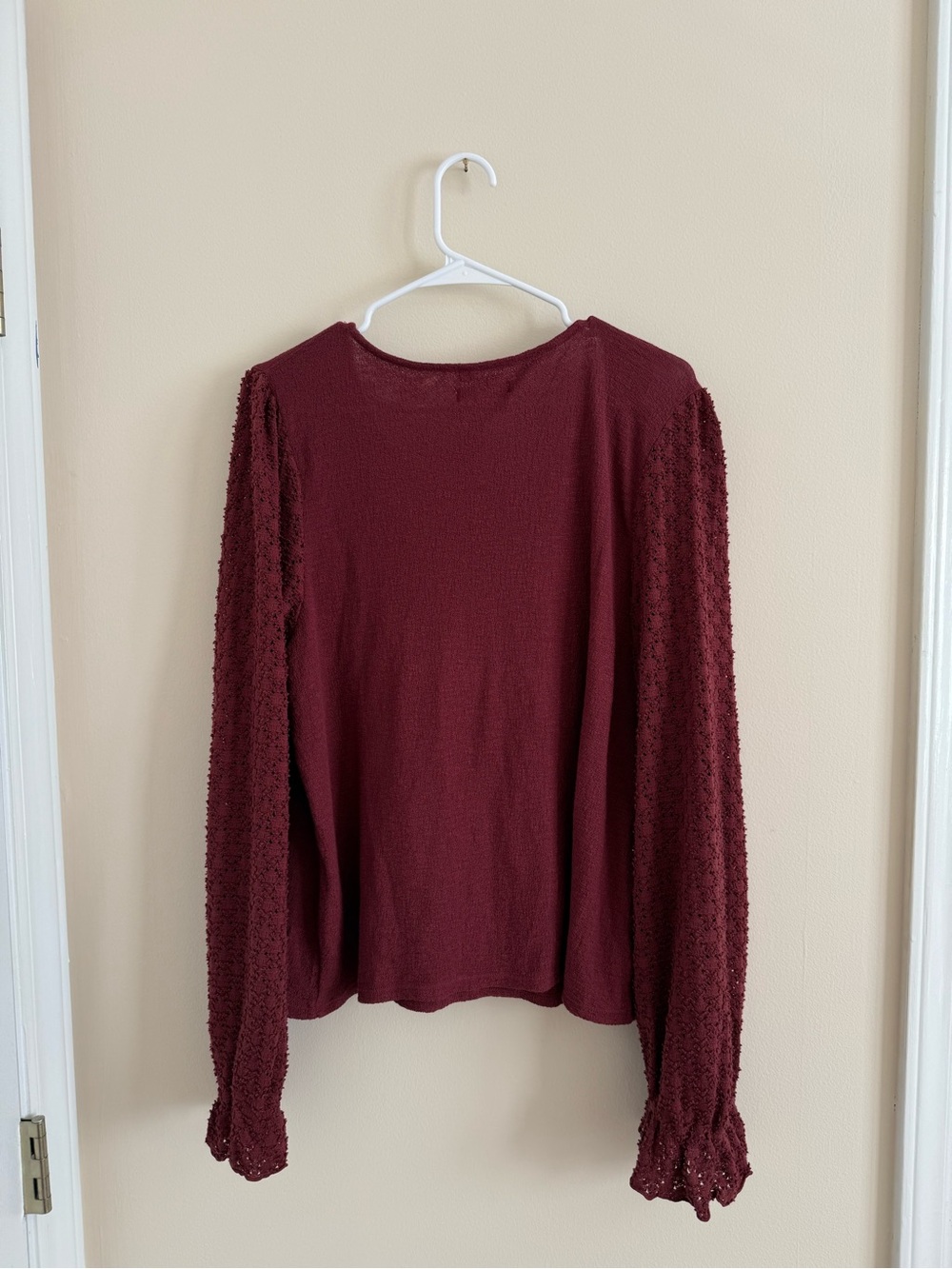 Madewell Knit Top Lace Knit Ruffle Sleeves 100% Cotton XL - Picture 4 of 14